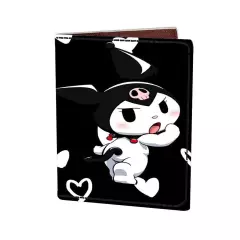 Kuromi Leather Passport Cover Cartoon Travel Wallet Anime Id Holders For Girls