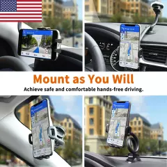 Solid Car Truck Phone Mount Holder with 14-Inch Gooseneck Long Arm, Winds