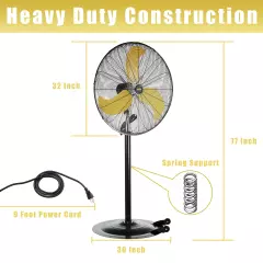 8300 CFM 30 inch Heavy Duty High Velocity Pedestal Oscillating Fan