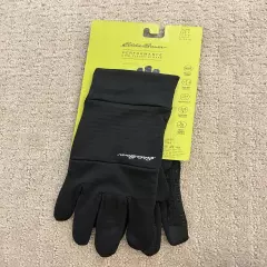 Eddie Bauer Performance Grid Fleece Gloves Size L Black NWT