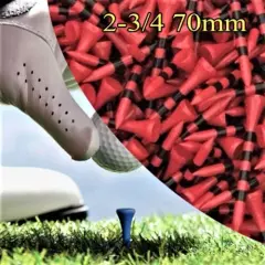 X 1000 Red Black NEW GOLF TEE NATURAL WOODED TEES 2 3/4" 70MM LONG LENGTH