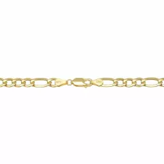 BRAND NEW 10k Yellow 3.5mm-5.5mm Gold Figaro Link Chain Necklace Bracelet Hollow