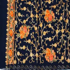 Women's Traditional Thread Embroidery Kashmiri Design Woolen Shawls.