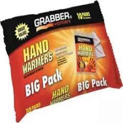 NEW GRABBER HWPP10 FRESH BIG PACK 10 PAIRS 20 HAND WARMERS NON TOXIC