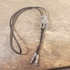 Wolf Bolo Tie - Mountain Wolf Pewter Bolo Tie - Hat Accent - Necklace