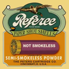 Reproduction Vintage Peters Referee 10ga Shotgun Shell Label Canvas Print