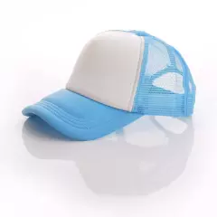 US 10pcs Colorful Polyester Mesh Cap Hat for Sublimation Printing Light Blue