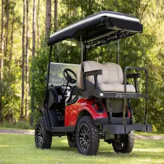 Red Dot Beige Vinyl Golf Cart Enclosure for EZGO Express S4 Elite with 80" Top