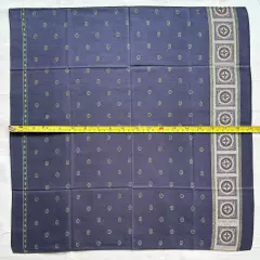 Hardy Amies London Handkerchief Vintage Blue Cotton Geometric Pocket Square 19"