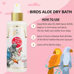 Organic & Ayurvedic Birds Aloe Dry Bath Shampoo Dry/Spray Coat- All Bird Types