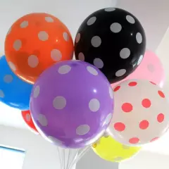 50 Ct 12inches Polka Dot Balloons Rainbow Assorted Latex Party Balloon Decora...