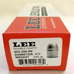 LEE 90358 45ACP .452 DIAMETER 255 GRAIN 2-CAVITY BULLET MOLD 452-255-RF 