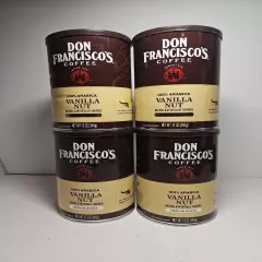 Don Francisco's Vanilla Nut Flavored Ground Coffee (4 x 12 oz Cans) Exp 8/2025