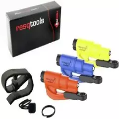 Resqme Blue/Orange/Safety Yellow Keychain Car Escape Tool, 4 devices