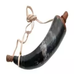 Brass Valve Tap 15" LARGE BLACK POWDER HORN FUNCTIONAL DECORATION CORD STRAP 