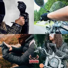 Men's Water Resistant Unlined Basic Seamless Riding Driving Motorcycle Gloves