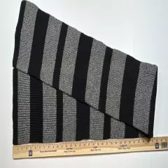 Gap Brand 100% Lamb’s Wool Black And Gray Striped Wide Unisex Scarf