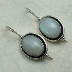 Rainbow Moonstone Handmade Drop Dangle Earrings Jewelry 1.68" AE-55227