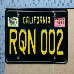 1969 California license plate RQN 002 Ford Chevy Dodge 16060