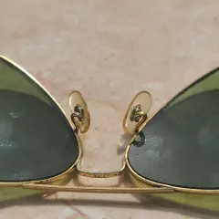 1980's 58[]14mm VINTAGE B&L RAY-BAN USA RU-GREEN AVIATOR SUNGLASSES