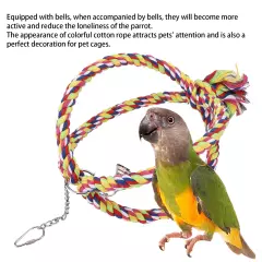 Parakeet Bird Ring Toy Cotton Rope Stainless Steel Wire Circle Ring For Pet AD5