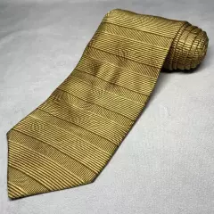 NEO Bill Blass Necktie Mens USA Designer 100% Silk Geometric Silhouette Gold