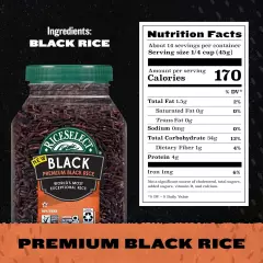 RiceSelect Premium Black Rice, Whole-Grain, Gluten-Free, Non-GMO, and Vegan Rice