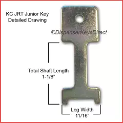 Kimberly Clark #770371 JRT Jr. key for Jumbo Toilet Tissue Dispensers - (10/pk)