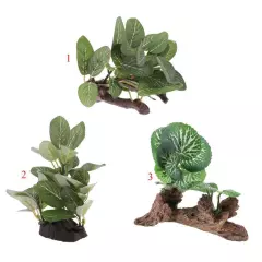 Reptile Resin Artificial Plant - Flexible Decor for Various Small Pets