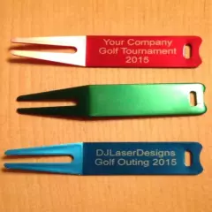 Qty 12 - Personalized Anodized Aluminum Golf Divot - Engraved