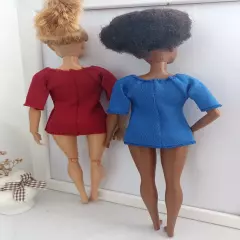 Two top for 1:6 scale doll, no hook and loop, stretch