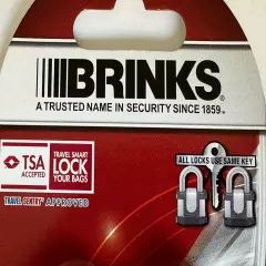 BRINKS Luggage Locks 2 Pack - Solid Brass 22mm TSA Accepted 161-20271 BRAND NEW