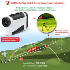 BOBLOV A2 7.5x Magnification 800M Golf Rangefinder with Slope Speed Measurement