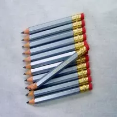 96 "Silver" Personalized Golf Pencils w/Erasers