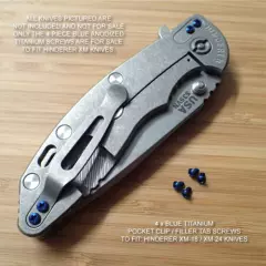 Hinderer Knife XM18 Eklipse Pocket Clip & Filler Tab 4PC Titanium Screw Set BLUE