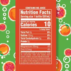 Splash Fizz,Blood Orange Flavored Sparkling Water,Zero Sugar, (Pack fo 12)