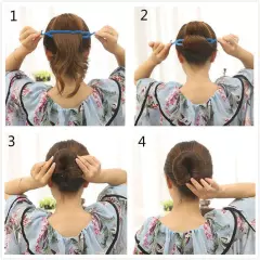 4Pcs Hair French Braid Topsy Tail Clip Magic Styling Stick DIY Bun Maker Tool