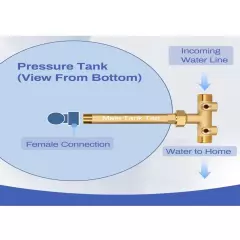 1"x 11"Well Pressure Tank Tee Kit with 40/60psi Pressure Switch, Brass