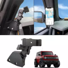 Dashboard Left Side Phone Holder Mount, Anti-Shake Stabilizer Custom Adjustable 