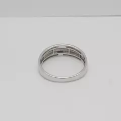 1/20CT MENS DIAMOND WEDDING BAND BRIDAL RING 10K WHITE GOLD