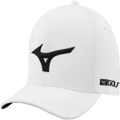 Mizuno Tour Delta Fitted Golf Hat (White/Black, Large/X-Large) NEW