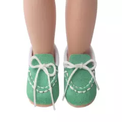 Cute green cotton shoes made for 18'' American Girl doll