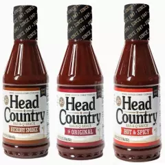 Head Country Barbeque Sauce 3 Pack Bundle Original/Hickory Smoke/Hot Spicy 20 oz