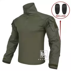 KRYDEX G3 Combat Shirt Long Sleeve w/ Elbow Pads Tops Army Ranger Green Airsoft