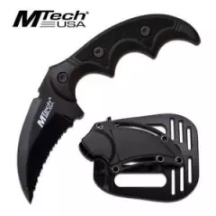 5" Tactical Full Tang Hawk Blade COMBAT Karambit KNIFE Serrated HOLSTER SHEATH