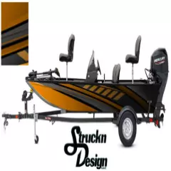 Boat Wrap Orange USA Modern Abstract Fishing Fish Bass Decal Kit Vinyl Graphic