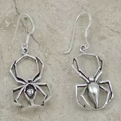 DETAILED 925 STERLING SILVER DETAILED SPIDER DANGLING EARRINGS style# e1251