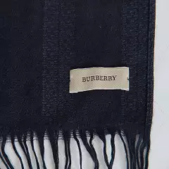 Burberry Ruched Wool Silk Scarf Storm Blue