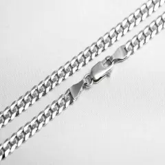 Solid 10k White Gold Men's Women 4MM-6MM Cuban Link Chain Necklace 16" 30"