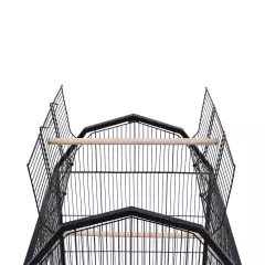 Black Large Bird Cage wit Rolling Stand Cockatiel Parakeet Finch Parrot Birdcage